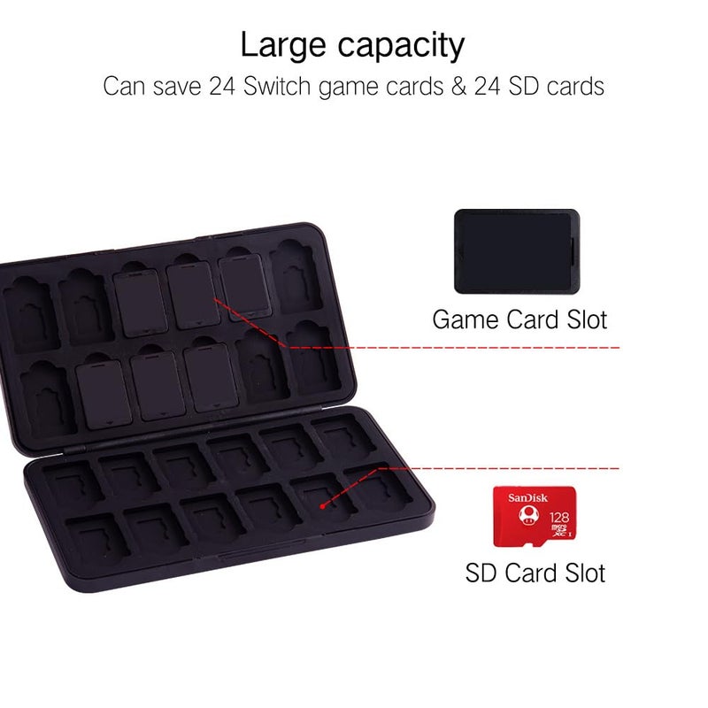 PERFECTSIGHT Store Cute Game Card Case for Nintendo Switch/ Switch Lite/ OLED, 24 Game Holder Cartridge Case for Game Cards and 24 SD Cards, Kawaii Portable Compact Storage Box (Grey Arceus, 24 Slots) - Image 2